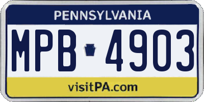 PA license plate MPB4903