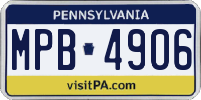 PA license plate MPB4906