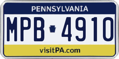 PA license plate MPB4910