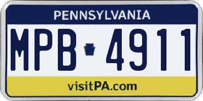 PA license plate MPB4911