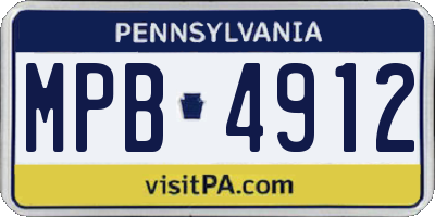 PA license plate MPB4912