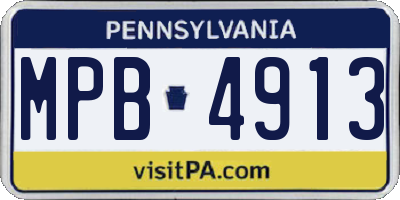 PA license plate MPB4913