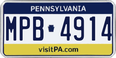 PA license plate MPB4914