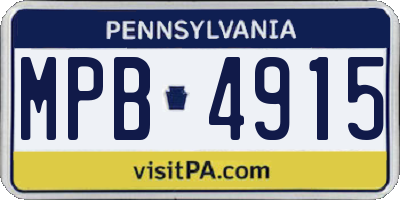 PA license plate MPB4915