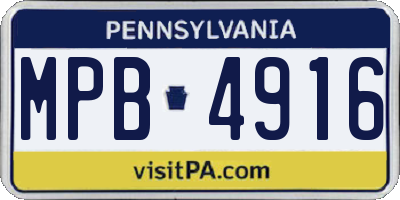 PA license plate MPB4916
