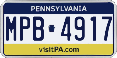 PA license plate MPB4917