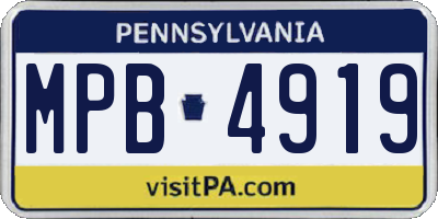 PA license plate MPB4919