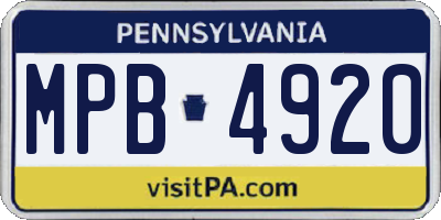 PA license plate MPB4920