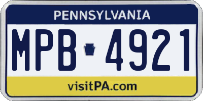 PA license plate MPB4921