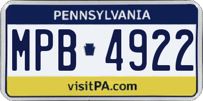 PA license plate MPB4922