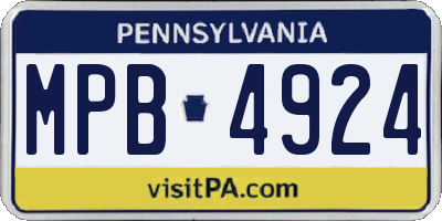 PA license plate MPB4924