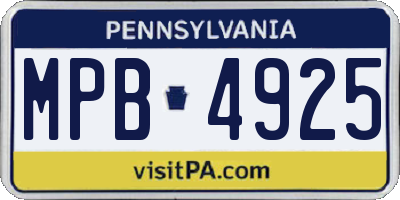 PA license plate MPB4925