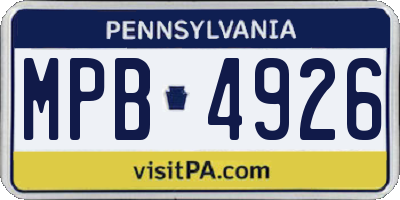 PA license plate MPB4926
