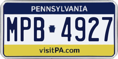 PA license plate MPB4927