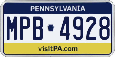 PA license plate MPB4928