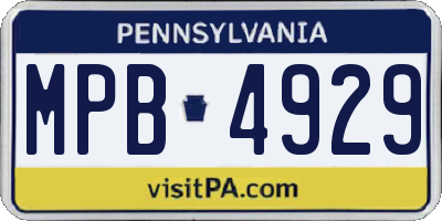 PA license plate MPB4929