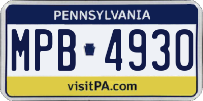 PA license plate MPB4930