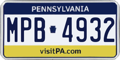 PA license plate MPB4932