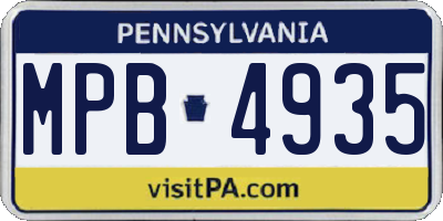 PA license plate MPB4935