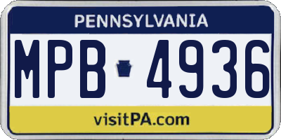 PA license plate MPB4936