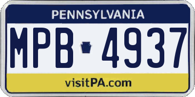 PA license plate MPB4937