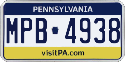 PA license plate MPB4938
