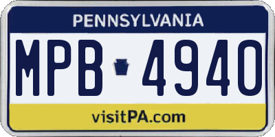 PA license plate MPB4940