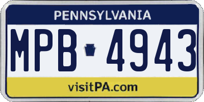 PA license plate MPB4943