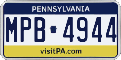 PA license plate MPB4944