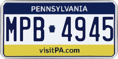 PA license plate MPB4945