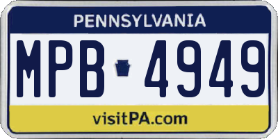 PA license plate MPB4949