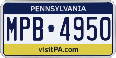 PA license plate MPB4950