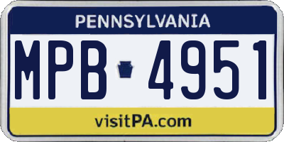 PA license plate MPB4951