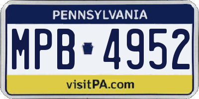 PA license plate MPB4952
