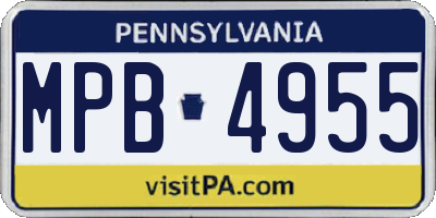 PA license plate MPB4955