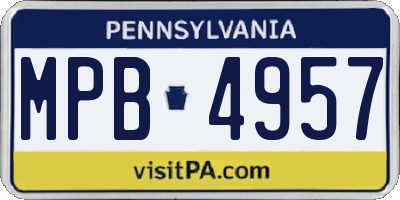 PA license plate MPB4957
