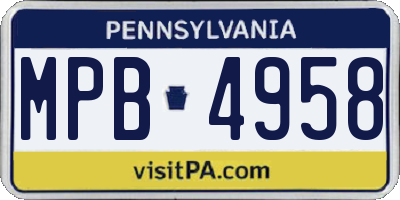 PA license plate MPB4958