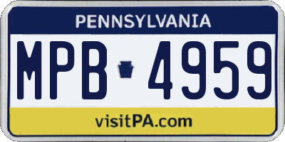 PA license plate MPB4959
