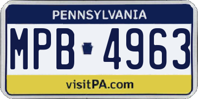 PA license plate MPB4963