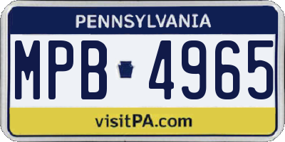 PA license plate MPB4965