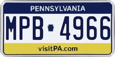 PA license plate MPB4966