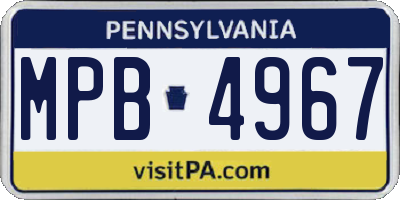 PA license plate MPB4967