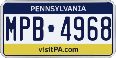 PA license plate MPB4968