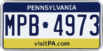 PA license plate MPB4973