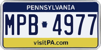 PA license plate MPB4977