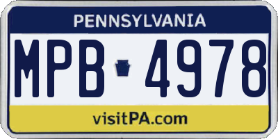 PA license plate MPB4978