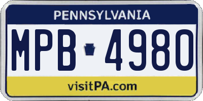 PA license plate MPB4980