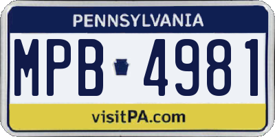 PA license plate MPB4981