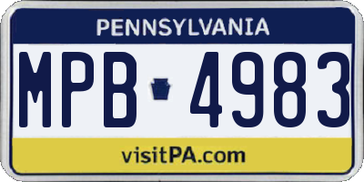 PA license plate MPB4983