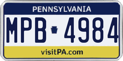 PA license plate MPB4984